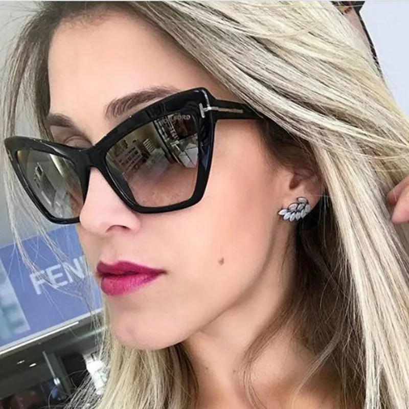 

2019 Cat Eye Sunglasses Women Brand Designer Sun Glasses Men Vintage Big Frame glasses Female Trend Eyewear UV400
