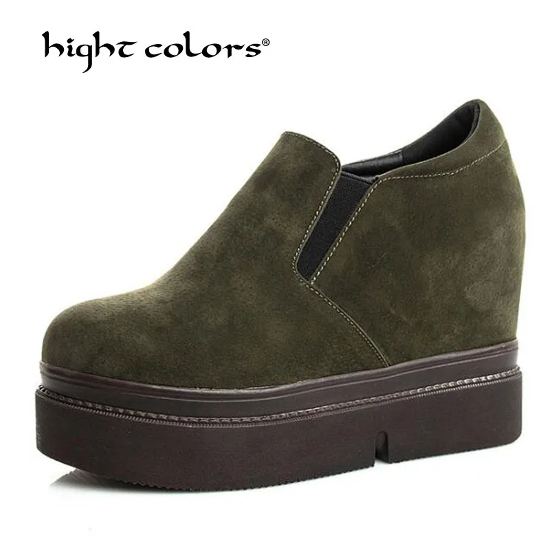 

Spring 2019 Platform Wedges Shoes 10CM Woman's Super High Heels Fashion Increased Internal Heels Casual Women Creepers AL219