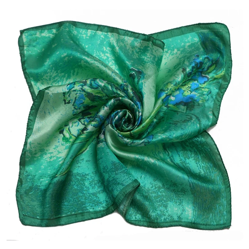 

Free Shipping High Quality 12 Momme Satin 100% Silk Scarf,Digital Painted Flowers Scarf Women,Color Gorgeous Foulard Women #SX79