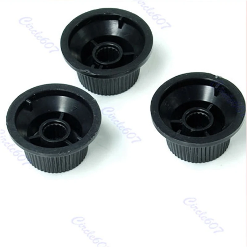 

1 Volume 2 Tone Knob Button Electric Guitar Potentiometer Cap Hat For FD ST Bottom Black