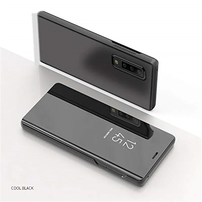 Mirror Flip Clear View Smart Leather Case Cover For Samsung A750 A6 A8 A9 2018 J4 J6 (9)