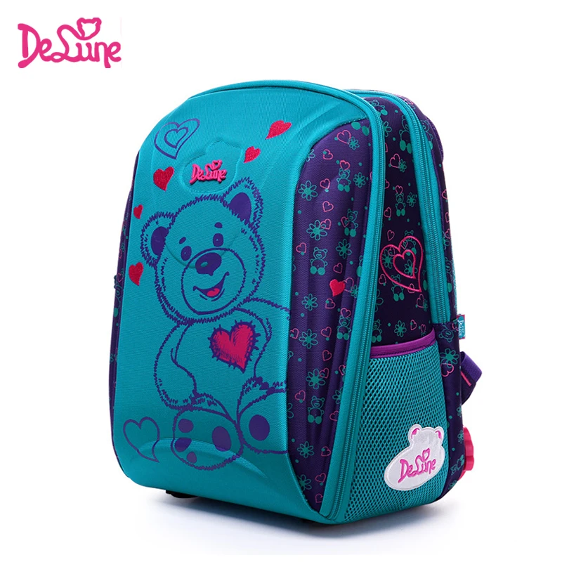 Children Delune School Bag large capacity School backpack bear owl Print Orthopedic Embossed Girls backpack 3-5 class students delune new style large capacity girls cartoon school backpack orthopedic ergonomic design children bear pattern school bag
