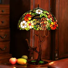 Антикварные витражи птица Искусство Декор роскошный красивый большой прикроватный столик для спальни лампы для ресторана Lounge кофе отель Sduty