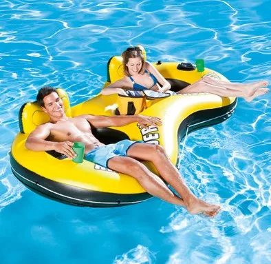 

boias para piscina divertidas for 2 persons size 259x135cm with hand pump
