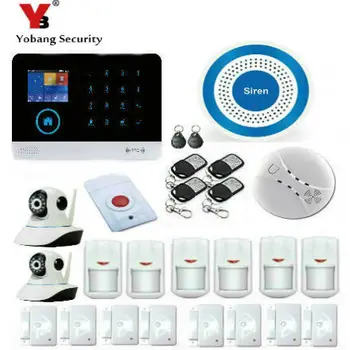 

YobangSecurity APP WiFi GSM GPRS RFID Home Burglar Alarm House Security Alarm System Video IP Camera Siren Smoke Fire Sensor