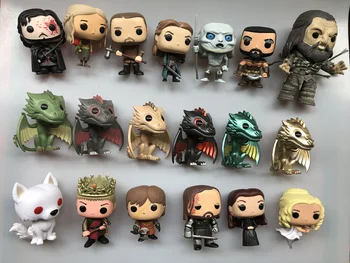 Original Funko pop Secondhand Game of thrones Jon Snow, Dragon, Hound, Joffrey Vinyl Action Figure Collectible Model Loose Toy