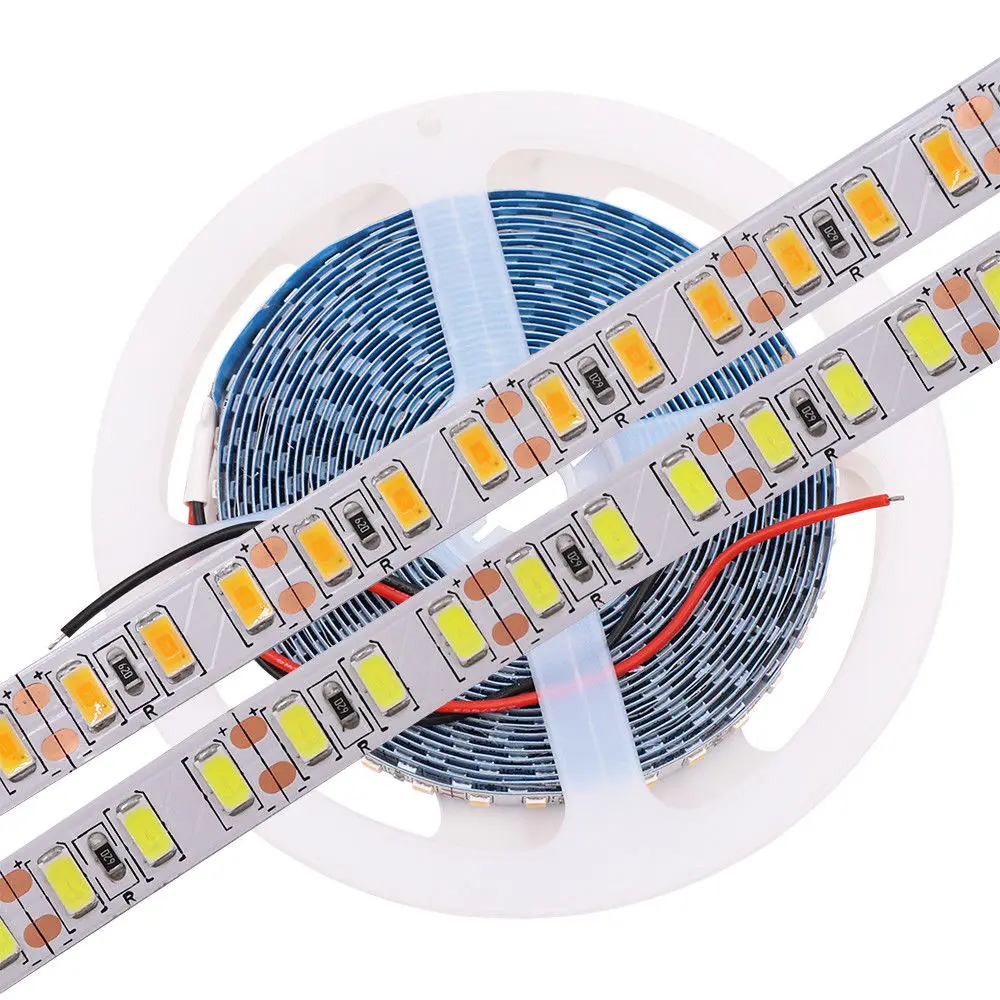 Epistar bande lumineuse led Super brillante 5630, 120 diodes/M, 5M, blanc froid/chaleureux, Flexible, 5730, étanche, ruban d'éclairage pour décoration