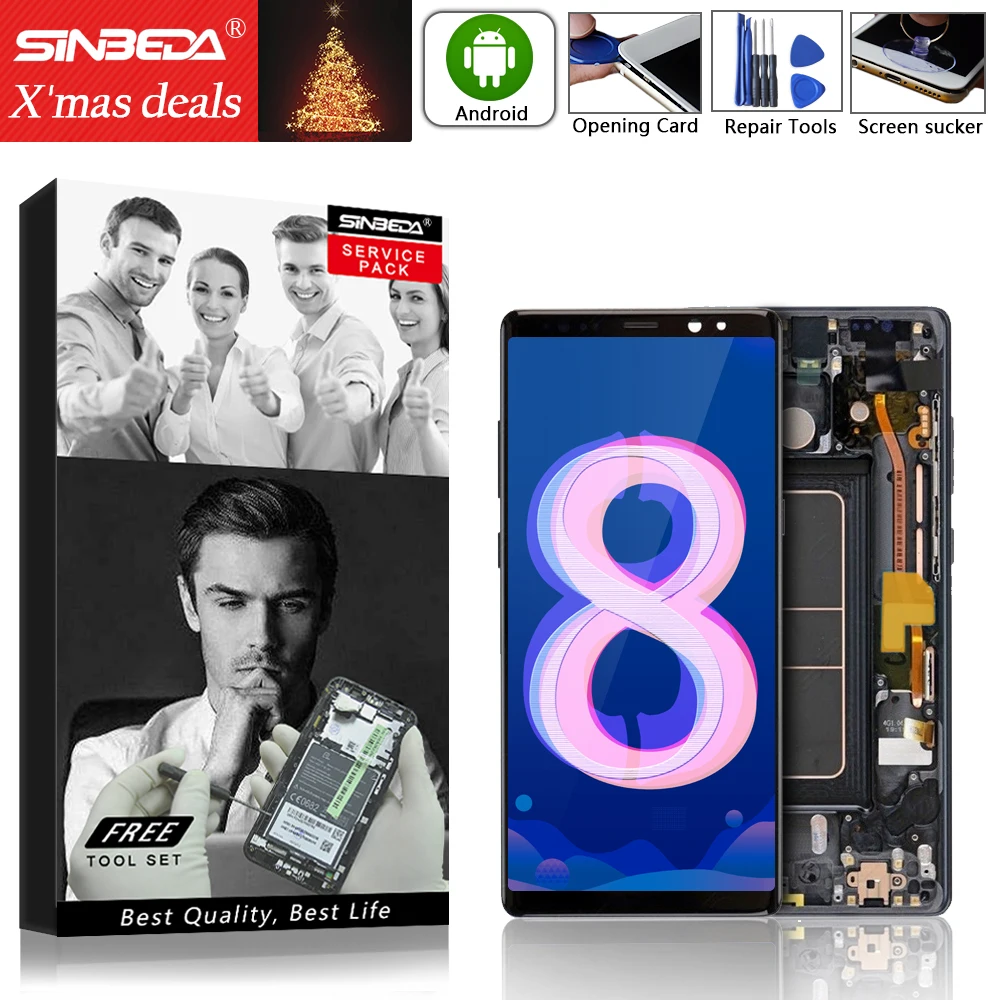 

Super AMOLED 6.3" 2560*1440 For SAMSUNG Galaxy Note 8 N950U N950FD LCD Touch Screen with Frame Digitizer Display Replacement#