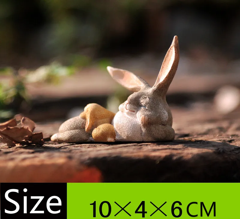 Смола кролик сад миниатюры Террариум с мхом ремесло бонсай мини подарок на Пасху - Цвет: R2