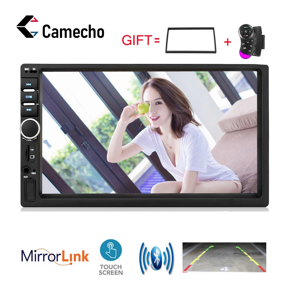 Camecho 2din Автомагнитола " HD mirror link MP5 мультимедийный плеер 12 в Bluetooth Авторадио AUX/USB/FM стерео радио с задней камерой