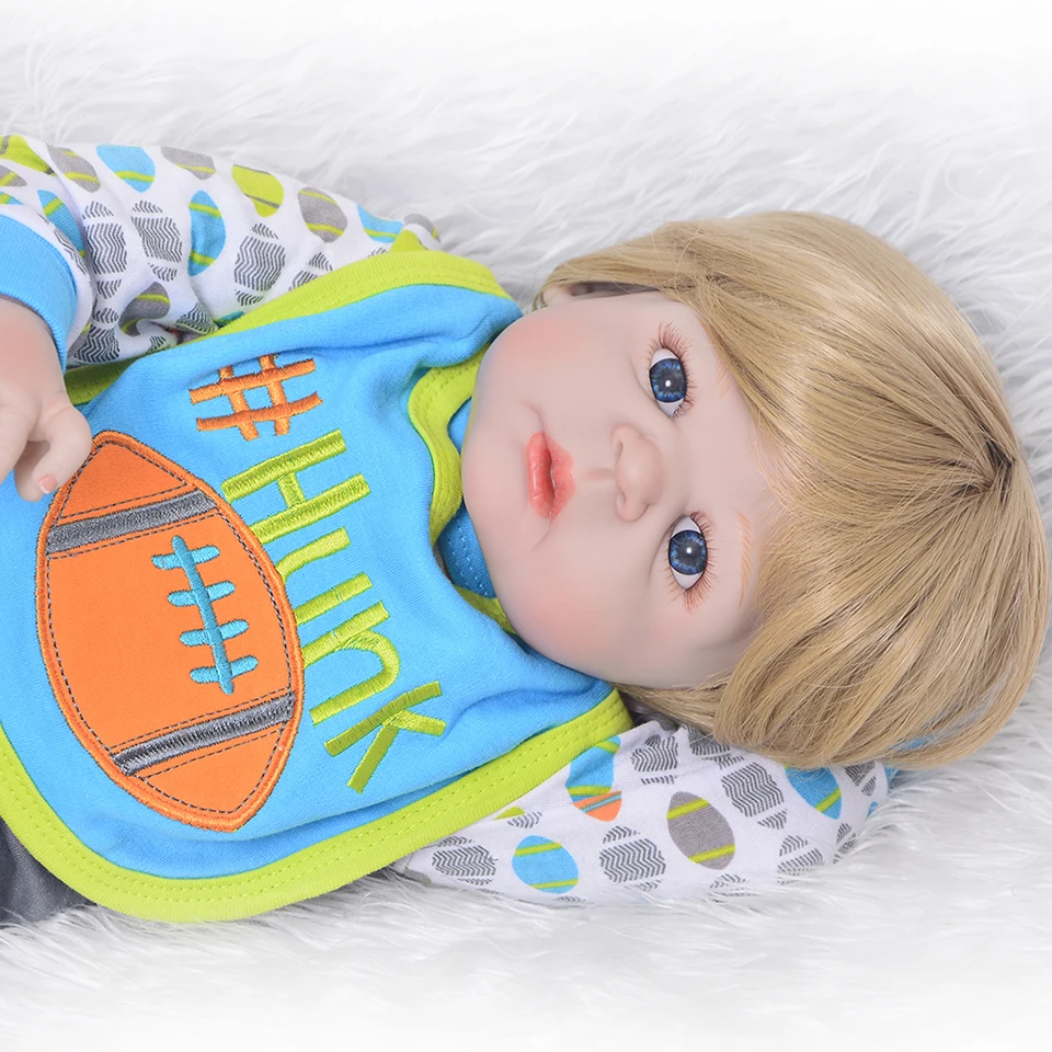 Latest unique 55cm Silicone Reborn boy Boneca Realista Super handsome Baby Dolls For girls Birthday Gift Bebes Reborn Dolls toy