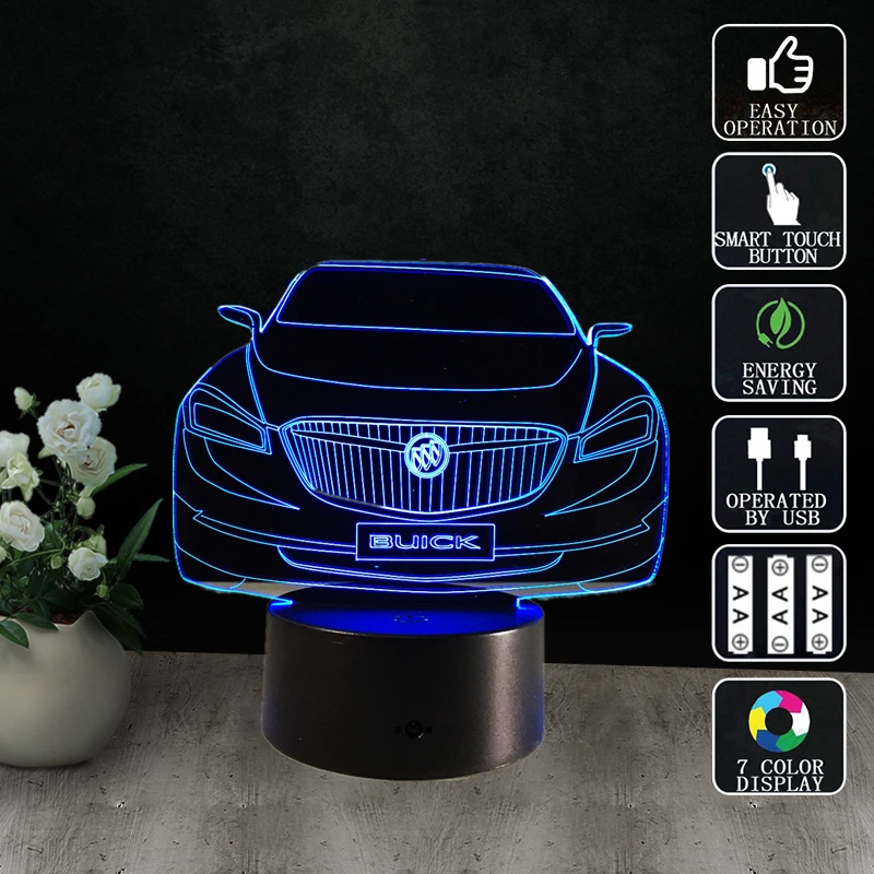 

3D Fast & Furious 8 Lamp Stunning Visual Night Light Car Shape Touch Switch Luminaria Led Usb Veilleuse Pour Enfant Kingchip