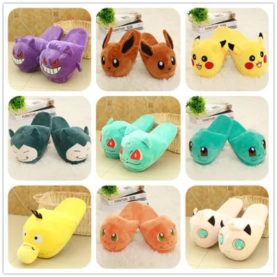 

Anime Japanese Pokemon Go Charmander Unisex Adult Cosplay cartoon anime shoes Pikachu Charizard Snorlax slippers womens shoes
