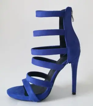 

Moraima Snc Slim sexy high-heeled women's sandals Zipper Sandals Big Size 41 Pointed Toe High Heels