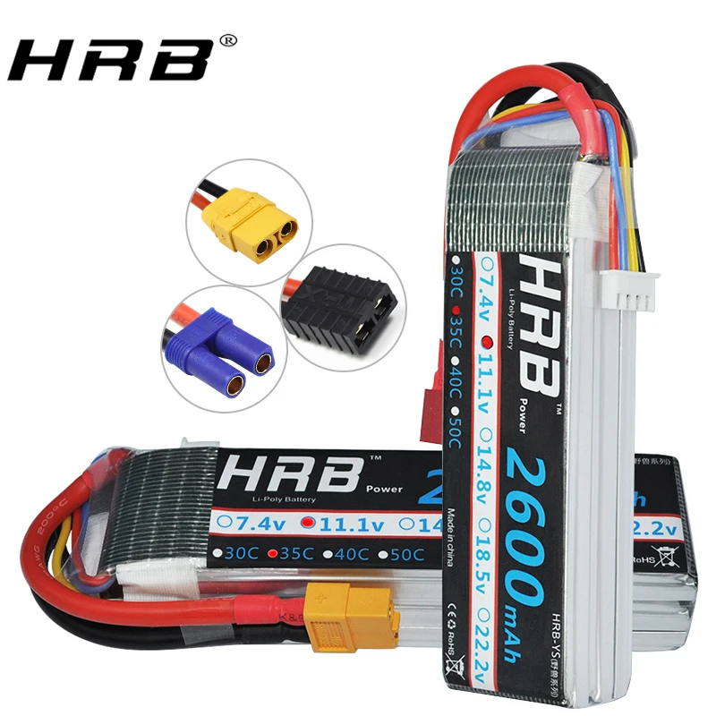 $23.24 HRB 3S Lipo Battery 111v 2600mAh 35C 70C for RC Cars Boat fpv drones Helicopter Quadcopter Airplan