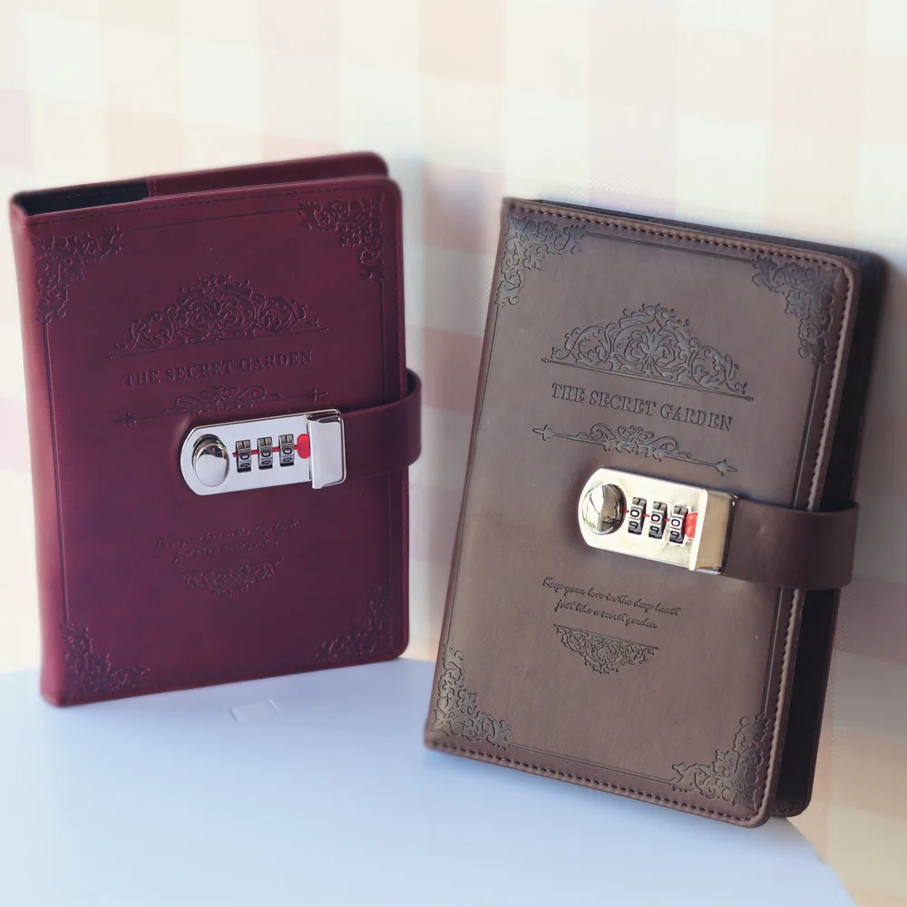 Cena 2019 Retro Vintage Notebook hasło Book Planner Office Lady ochrona prywatności biurowe