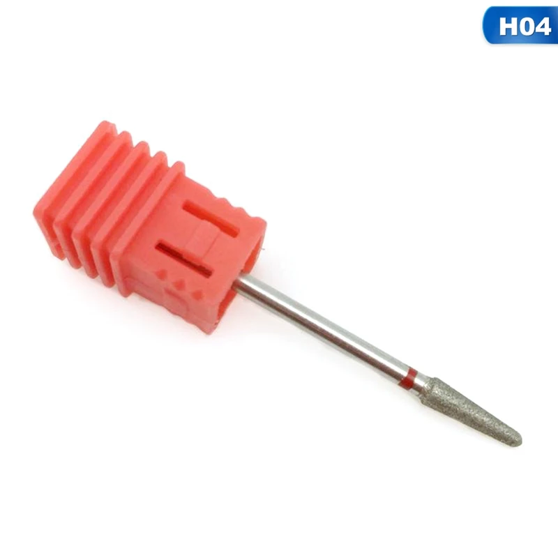 5 Тип Красный Алмазный пилочка для ногтей сверло Фрезерный резак Электрический маникюр ногтей дрель аксессуары для ногтей - Цвет: 04