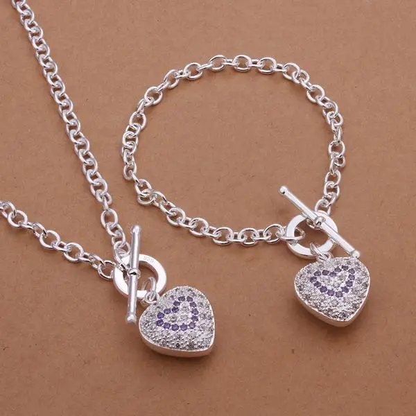 

S373 925 Hot Selling silver jewelry set, fashion jewelry set Bracelet Necklace /arbajiia bctajuaa