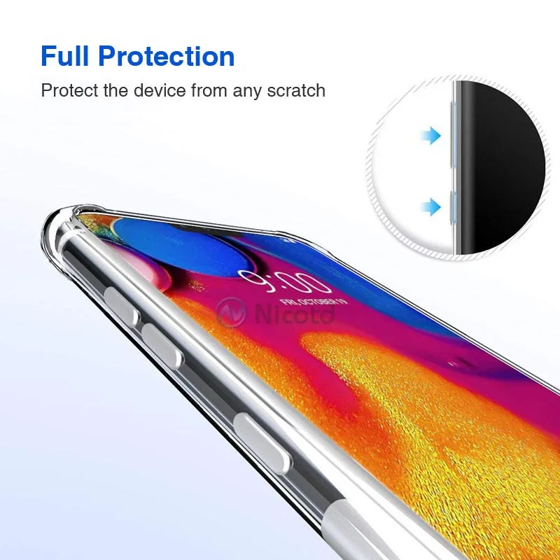 Ultra thin Clear Transparent TPU Silicone Case For LG V50 V40 V30 G8 V35 ThinQ V20 K11 plus Phone back cover for LG G7 Q9 Q6 G6