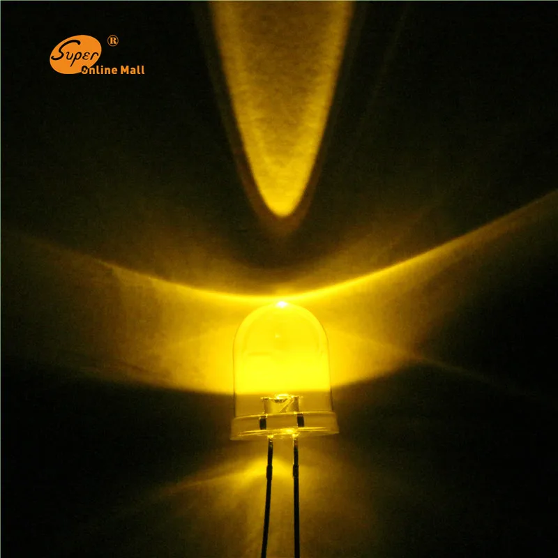 10 x LED 3mm Yellow Gold Ultra Bright Water Clear Round Top LEDs Light RC Car