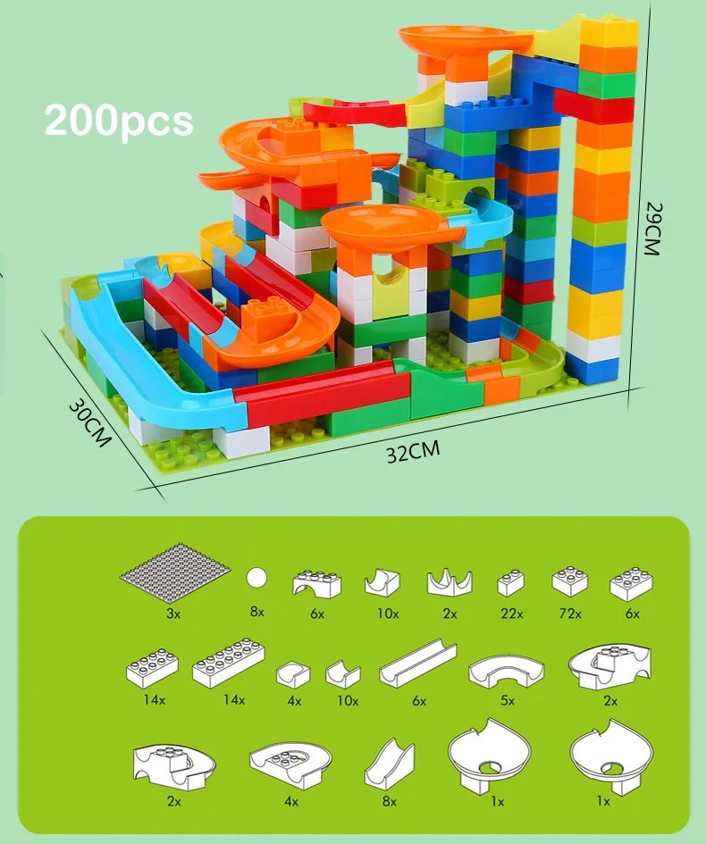 Строительные блоки большого размера, мраморные гоночные беговые лабиринты, мячи, строительные и строительные игрушки, подарок на день рождения, развивающие игрушки для детей