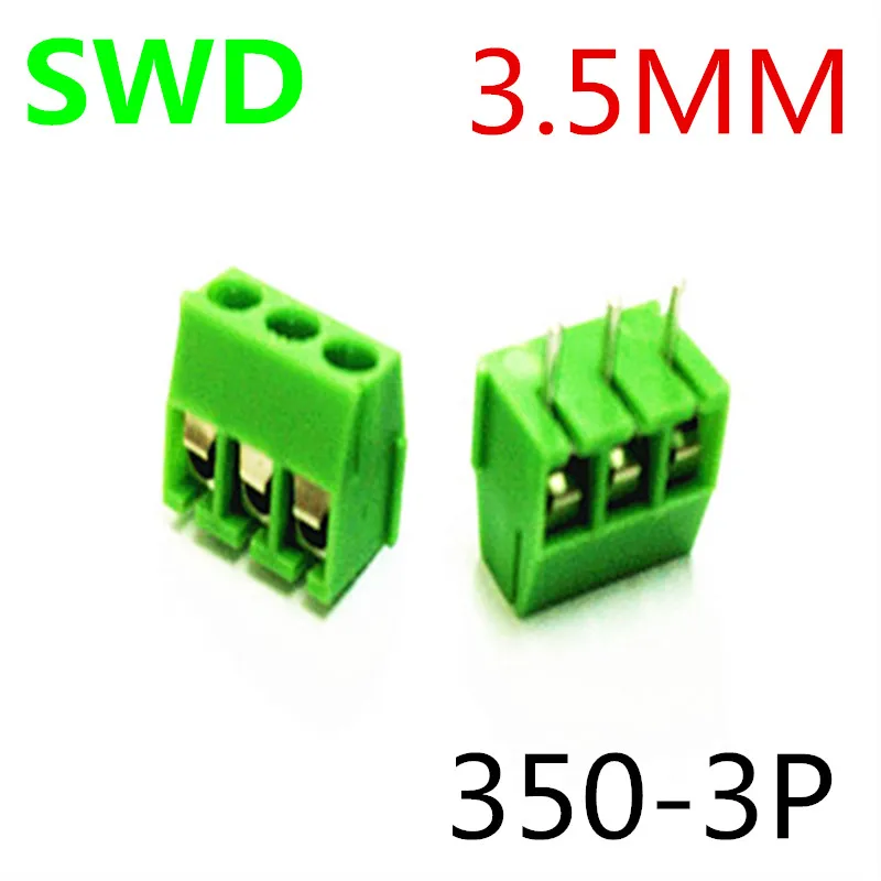 

50pcs 3.5mm Pitch 2 pin 2 way Straight Pin PCB Screw Terminal Blocks Connector