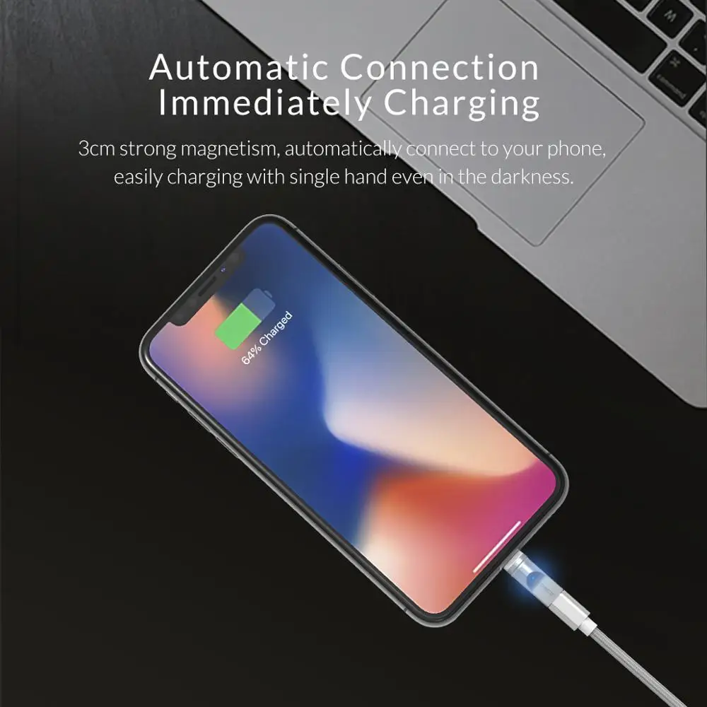 ORICO MicroB к type C освещение Магнитный адаптер быстрой зарядки конвертер для Macbook Pro iPhone samsung Galaxy huawei