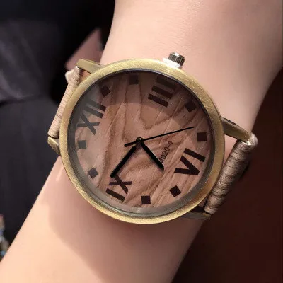 

Relogio Masculino Simulation Wooden Quartz Men Watches Casual Wooden Color Leather Strap Watch Wood Male Wristwatch Relojes