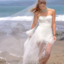 Высокая мода для женщин пляжные свадебные длинные кружевные вуали высокое качество собор Длина вуаль английский Тюль И