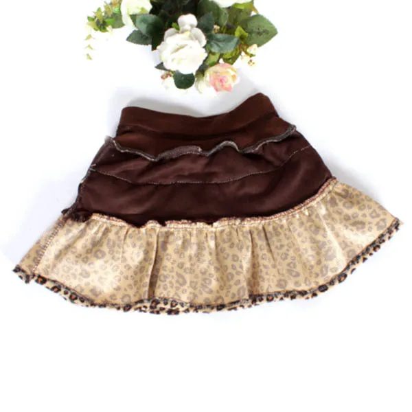 

Fashion Kid Girl Korean Tutu Ruffle Leopard Princess Velvet Pleated Mini Skirts
