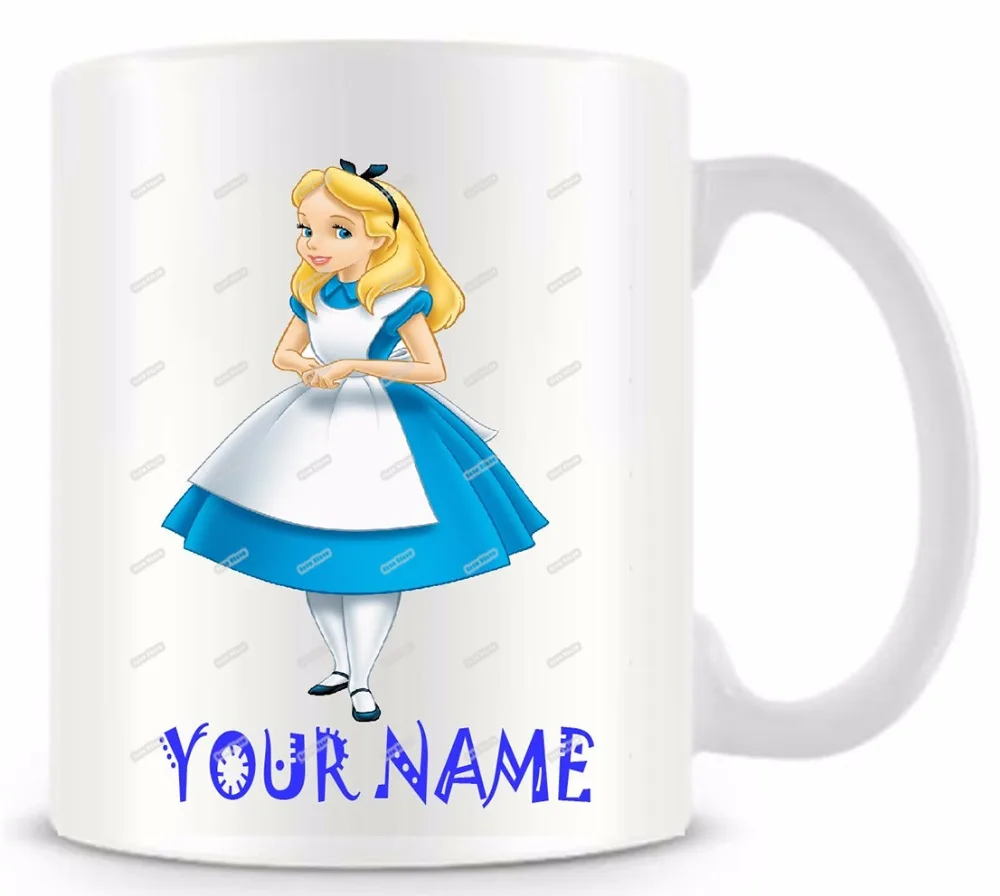 

Personalized Alice in wonderland funny novelty travel mug 11oz Ceramic white coffee tea milk mug cup Custom Birthday Easter gift