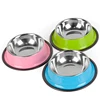4 Colors Stainless Steel Dog Bowls,Lovely Pet Food Water Drink Dishes Feeder For Cat Puppy Dog 3