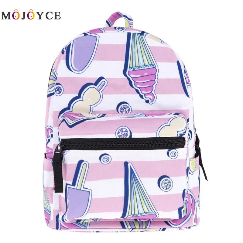 

Mini Women Backpack Cute Digital Ice-Cream Printed Teen Zipper Backpack sac a dos femme