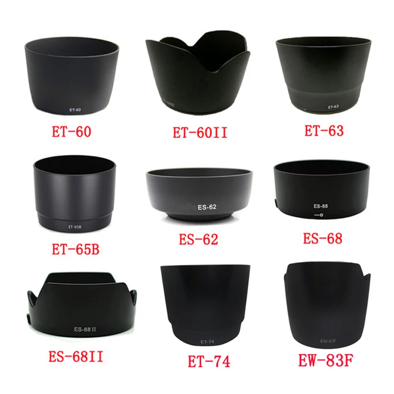 

ET-60 ET-60II ET-63 ET-65B ES-62 ES-68 ES-68II ET-74 EW-83F camera Lens Hood for canon lens camera