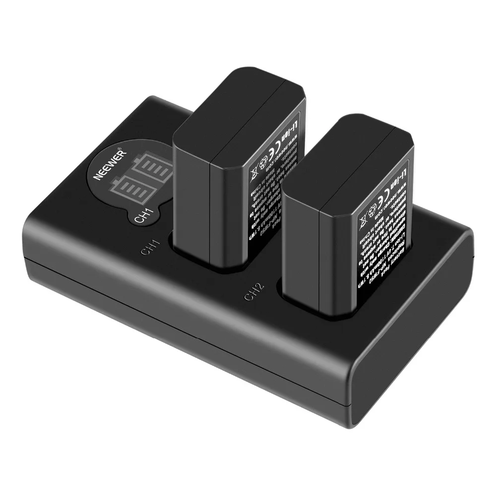 

Neewer NP-FW50 Camera Battery Charger Set for Sony A6000 A6500 A6300 A7 A7II A7RII A7SII A7S A7S2 A7R A7R2 RX10 Series 2-Pack