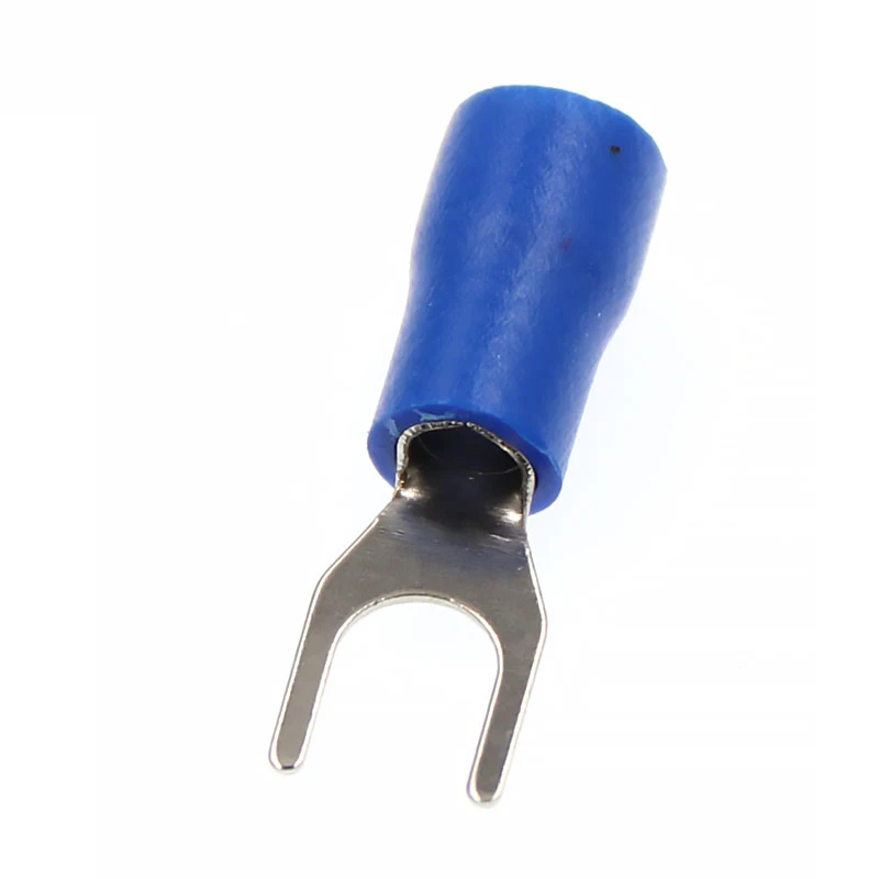 

SV2-5S Insulated Electrical furcate Crimp Terminal Cable Wire Connector lug fork 100pcs/lot blue copper