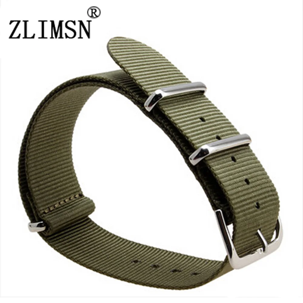 

ZLIMSN Mens Fashion Gray Nylon Watch Band Fabric Canvas Watch Bands Strap Watchbands Relojes Hombre 2017 N1
