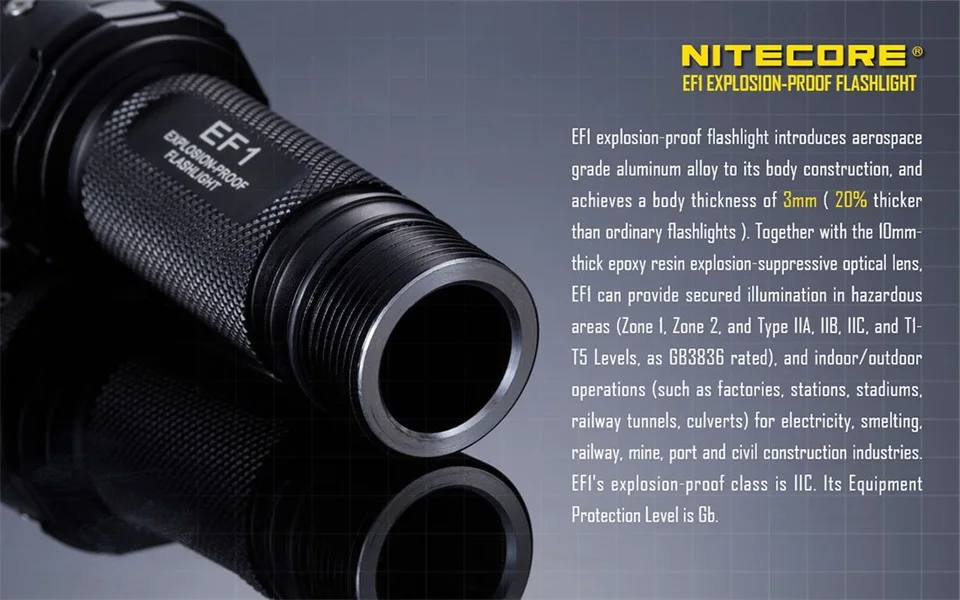 2016 Новинка Nitecore ef1 830 люмен взрывозащищенный светодиодный тактический фонарь Бесплатная доставка