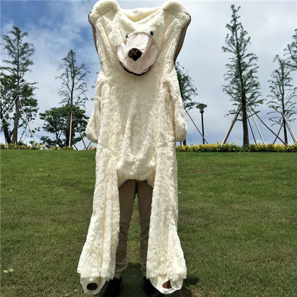 340 см мягкий Американский гигантский Медведь Кожа медведь игрушка большие животные медведи пальто для девушки подарок на день Святого Валентина животное плюшевый медведь пальто - Цвет: Белый