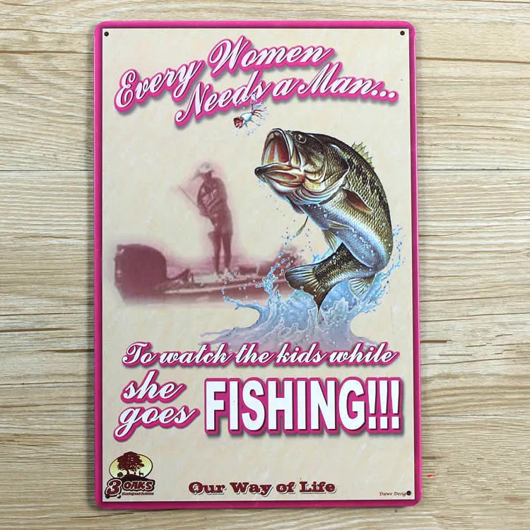 free shipping about fishing ua 0036 metal tin signs home decor metal painting bar vintage