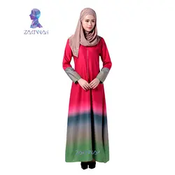 034 2016 Высокое качество Исламская одежда для женщин Турецкая женская одежда модные мусульманские платья хлопок Абая
