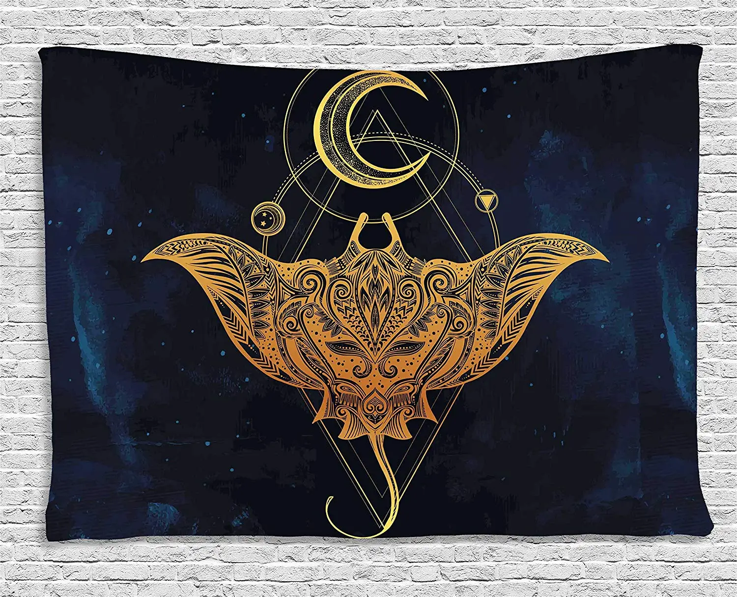 

Psychedelic Tapestry Mystic Alchemy Symbol Hidden Sign of Universe Holy Science Artful Image Wall Hanging for Bedroom