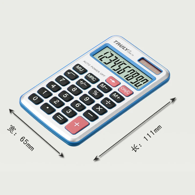 По-настоящему портативный солнечный электронный калькулятор тонкий мини карманный 216A-10 компьютер