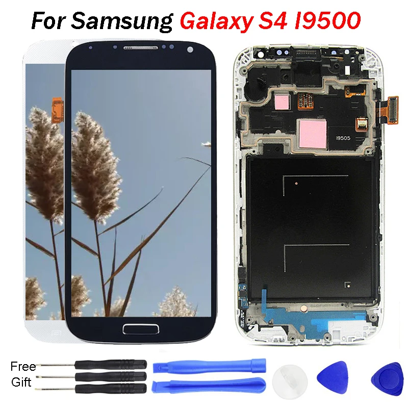 S4 LCD 5 0 'ɺMOLED дисплей сенсорный экран дигитайзер для SAMSUNG Galaxy с рамкой GT-i9505 i9500