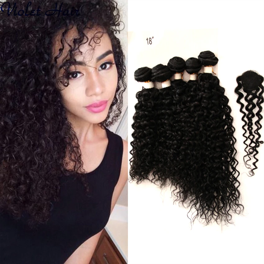 Cheap Virgin Hair With Closure Bundle 5 Bundles Wet And Wavy Virgin
