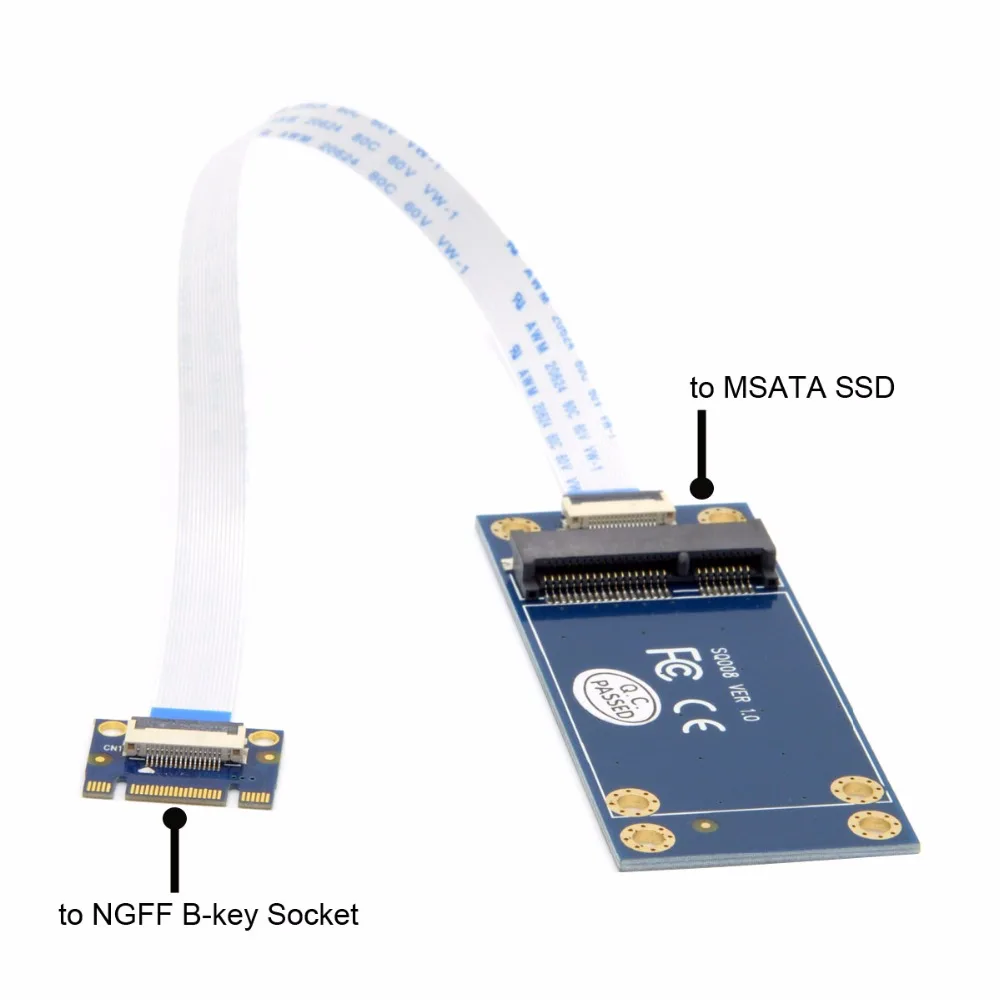 50mm Mini PCI-E 52Pin mSATA SSD a M.2 NGFF clave B adaptador añadir Tarjetas de PCBA