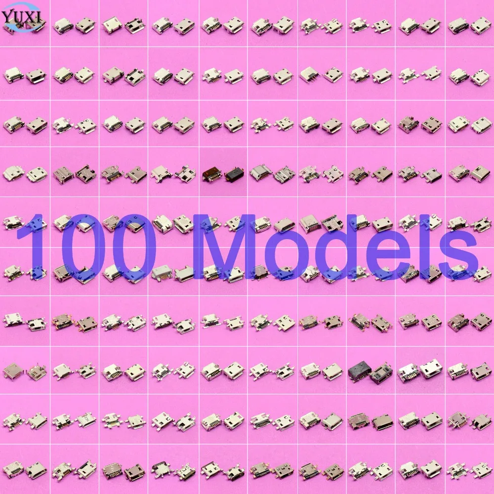 YuXi 100 models Tablet PAD Phone Micro USB Connector  5P 7P Charging Port USB Jack Socket For Samsung ASUS Lenovo Sony LG Huawei