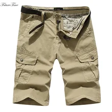 Мужские шорты, модные повседневные короткие штаны, военные, цвета хаки, однотонные брюки-карго, большие размеры, летняя брендовая одежда, C1832