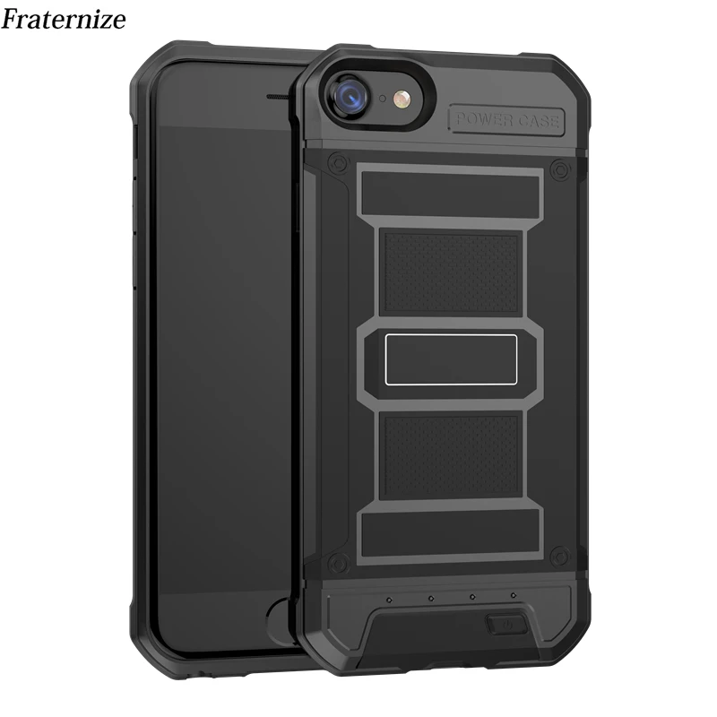 font b Slim b font shockproof Silicone Battery Charger Case For iPhone 6 6S 7