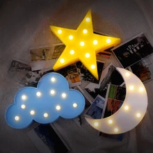 Cloud Star Moon LED 3D Lighting Night Light Cute Kids Gift Toy For Baby Children Bedroom Home Wall Decoration Lamp